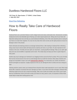 Dustless Hardwood Floors LLC