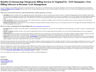 Chiropractic Billing Services in Virginia