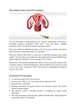 IUI Training Courses - Medline Academics