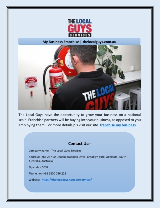 My Business Franchise | thelocalguys.com.au