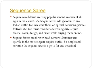 Sequence Saree