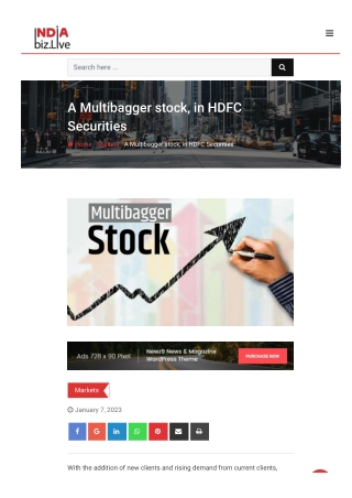 A multibagger stock, in HDFC Securities