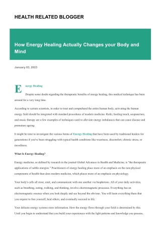 How Energy Healing Actually Changes your Body and Mind