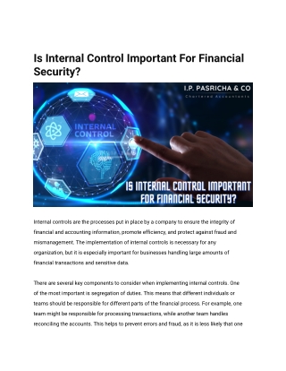 Implementing Internal Controls  The Necessities of Financial Security