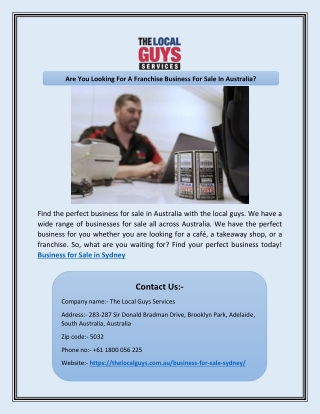 Are You Looking For A Franchise Business For Sale In Australia?