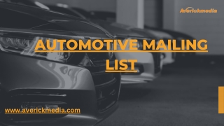 Automotive Mailing List - 100% verified data