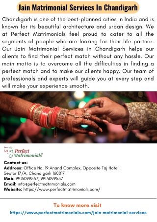 Jain Matrimonial Services In Chandigarh