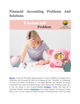 Financial Accounting Problems And Solutions