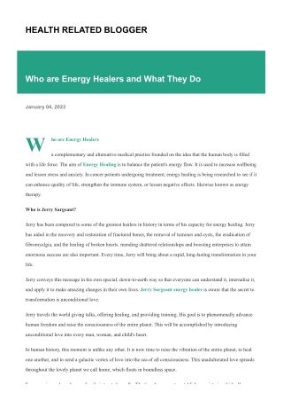 Who are Energy Healers and What They Do