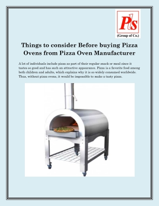 Pizza Oven Manufacturer In Chandigarh