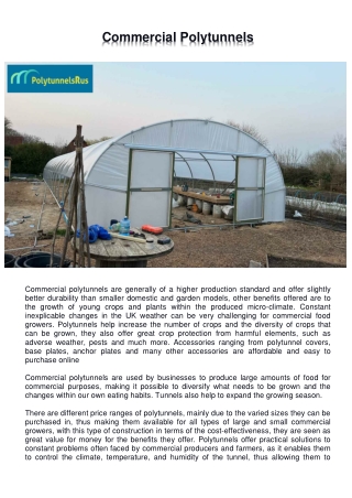 Commercial Polytunnels