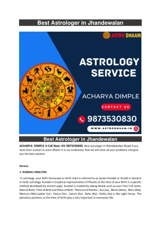 Best Astrologer in Jhandewalan  91-9873530830