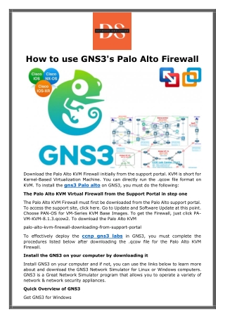 How to use GNS3's Palo Alto Firewall