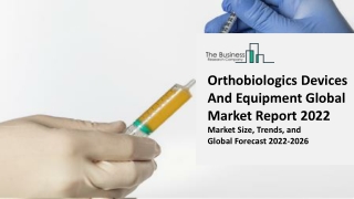 Orthobiologics Devices And Equipment Global Market By Product Type, Application, By Region and Segment Forecast, 2023-20