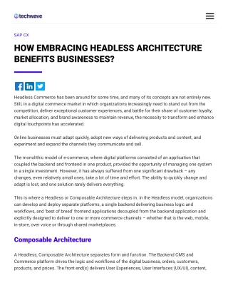 Techwave | How Embracing Headless Architecture Benefit Businesses