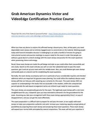 American Dynamics Victor and VideoEdge Certification