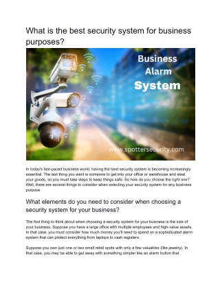 What is the best security system for business purposes