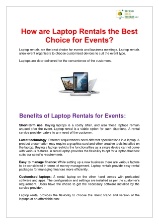 How are Laptop Rentals the Best Choice for Events