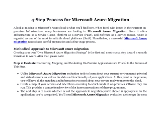 Step Process for Microsoft Azure Migration