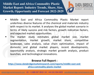 Middle East and Africa Commodity Plastic Market