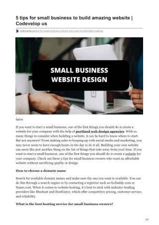 5 tips for small business to build amazing website