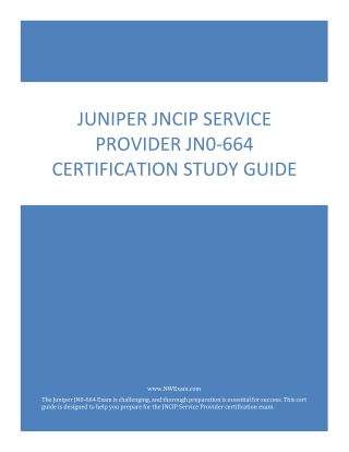 Juniper JNCIP Service Provider JN0-664 Certification Study Guide PDF