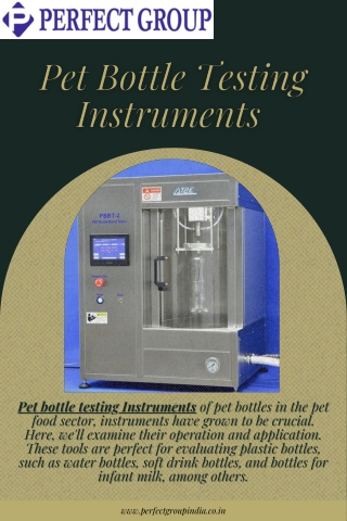 Pet bottle testing Instruments | Perfectgroupindia