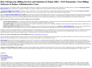 Chiropractic Billing Services in Maine