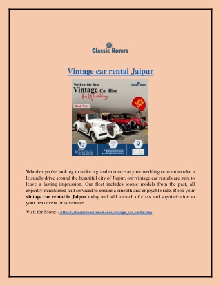 Vintage car rental Jaipur