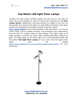 Top-Notch LED light Floor Lamps