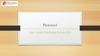 Low Volume Machining Service Usa | Prototool.com