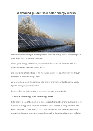 A detailed guide_ How solar energy works