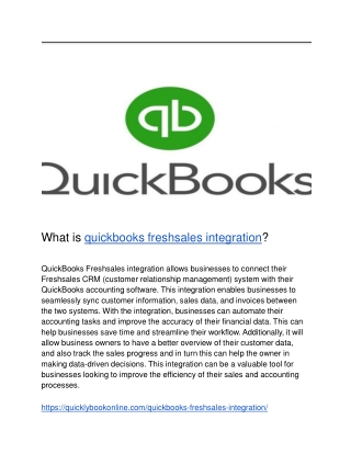 what is quickbooks freshsales integration