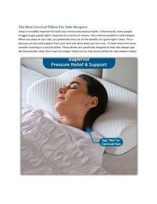 The Best Cervical Pillow For Side Sleepers