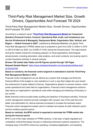 Third-Party Risk Management Market Size, Growth Drivers, Opportunities 2027
