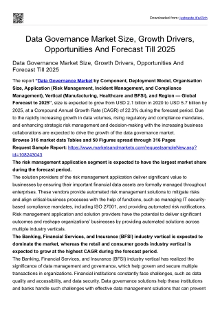 Data Governance Market Size, Growth Drivers, Opportunities & Forecast Till 2027
