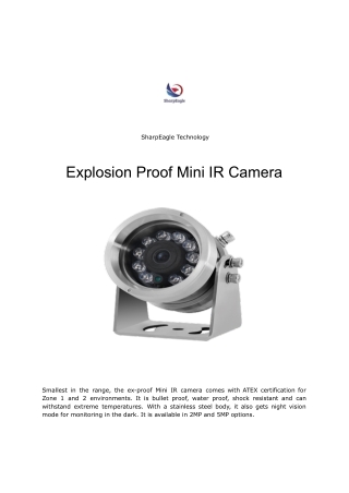 Explosion Proof Mini IR Camera