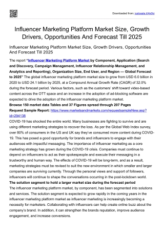 Influencer Marketing Platform Market Size, Growth Drivers, Opportunities 2027