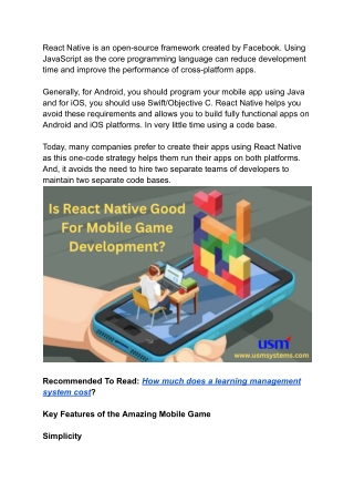 Is React Native Good For Mobile Game Development