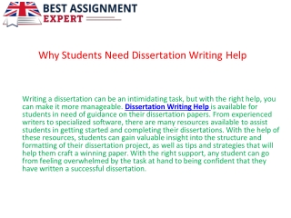 Why Students Need Dissertation Writing Help.