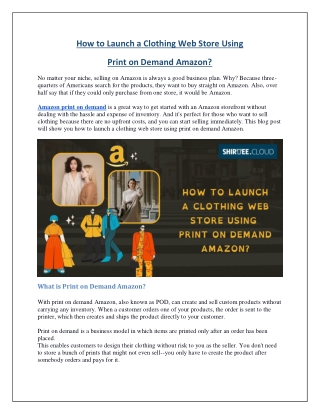 How to Launch a Clothing Web Store Using Print on Demand Amazon