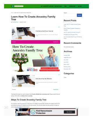 Learn How To Create Ancestry Family Tree