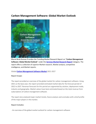 Carbon Management Software, Global Market Outlook