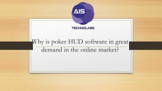 Why is poker HUD software in great demand in the online market?