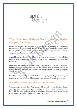 Why Does Your Business Need a Graphic Design Company San Diego