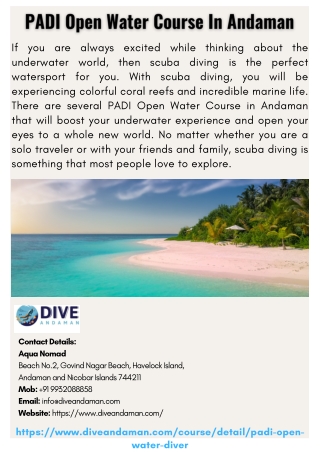 PADI Open Water Course In Andaman