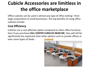 Cubicle Accessories are limitless in the office marketplace