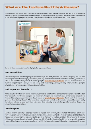 What are The Top Benefits of Physiotherapy