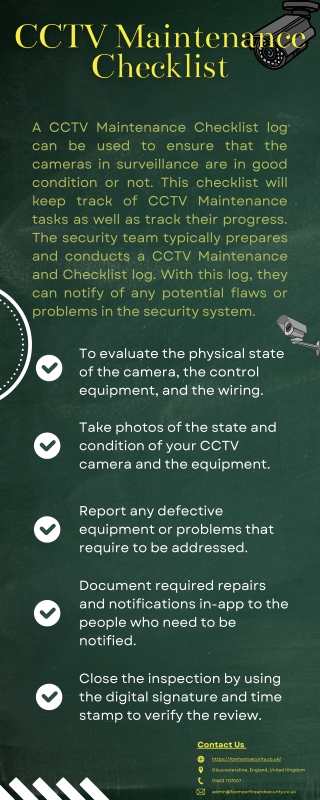 CCTV Maintenance Checklist | Foxmoor Fire and Security