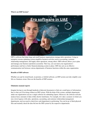 Erp software in UAE
